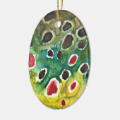 Bruine forel vis keramisch ornament (Links)