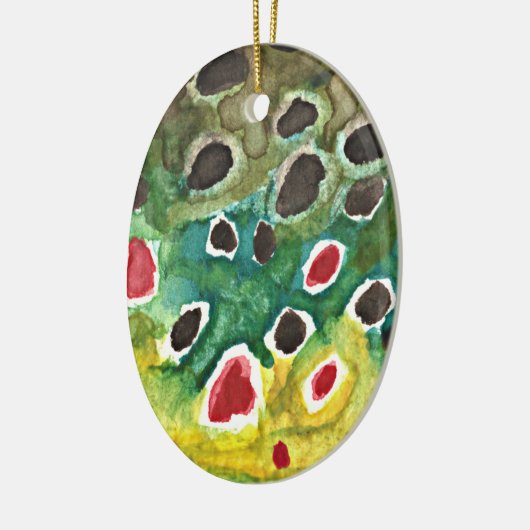 Bruine forel vis keramisch ornament (Links)