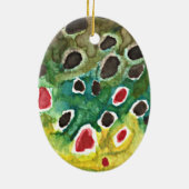 Bruine forel vis keramisch ornament (Achterkant)