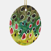 Bruine forel vis keramisch ornament (Rechts)