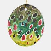 Bruine forel vis keramisch ornament (Links)