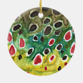 Bruine forel vis keramisch ornament (Achterkant)