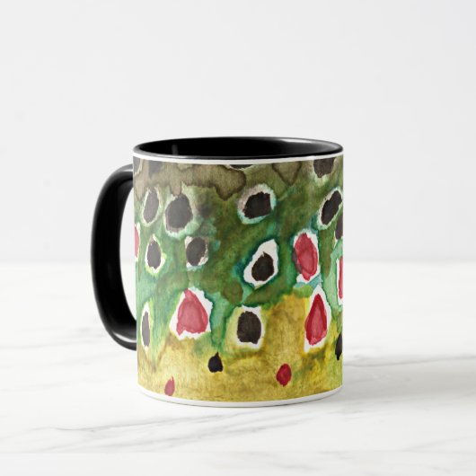 Bruine forel vis mok (Voorkant links)