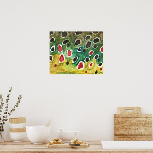 Bruine forel vis poster (Keuken)