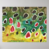 Bruine forel vis poster (Voorkant)