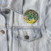 Bruine forel vis ronde button 5,7 cm (In situ)