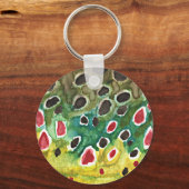 Bruine forel vis sleutelhanger (Voorkant)