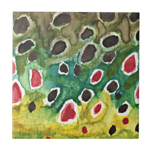 Bruine forel vis tegeltje (Voorkant)