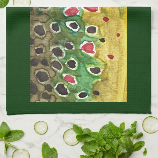 Bruine forel vis theedoek (Gevouwen)