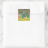Bruine forel vis vierkante sticker (Tas)