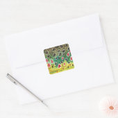 Bruine forel vis vierkante sticker (Envelop)