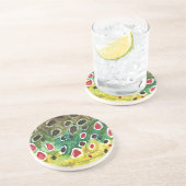 Bruine forel vis zandsteen onderzetter (Zijkant)