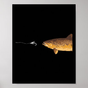 Bruine Forel Vishaak Visser Hengelaar Mannen Vrouw Poster