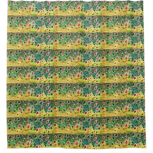 Bruine forel Vist badkamer Douchegordijn (Voorkant)