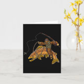 Bruine forel Vist Bigfoot Hunting Fisherme Kaart (Gele Bloem)