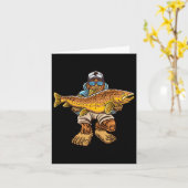 Bruine forel Vist Bigfoot Hunting Fisherme Kaart (Gele Bloem)