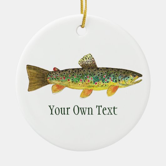 Bruine forel Vist, Ichthyology Keramisch Ornament (Voorkant)