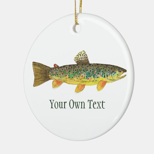 Bruine forel Vist, Ichthyology Keramisch Ornament (Links)