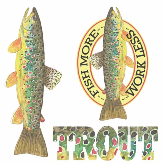 Bruine forel Vist van Angler Sticker (Voorkant)