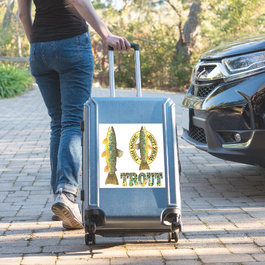 Bruine forel Vist van Angler Sticker (Koffer Insitu)