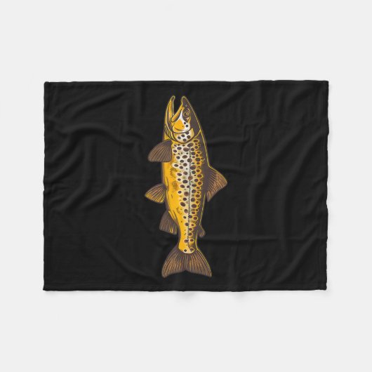 Bruine forel Vist vliegvissen buiten en natuur Fleece Deken (Voorkant (Horizontaal))