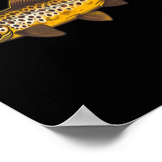 Bruine forel Vist vliegvissen buiten en natuur Poster (Hoek)