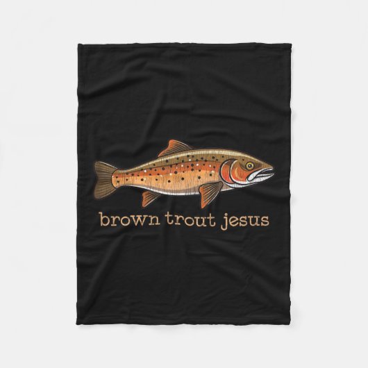 Bruine forel vlieg vissen visser vis Humor grap Fleece Deken (Voorkant)
