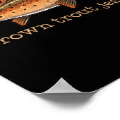 Bruine forel vlieg vissen visser vis Humor grap Poster (Hoek)