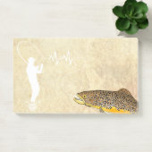 Bruine forel vliegende aas post-it® notes (Kantoor)