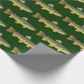 Bruine forel vliegende hengels cadeaupapier (Hoek)