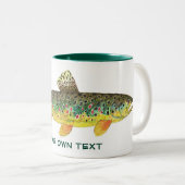 Bruine forel vliegende Ichthyology Angler's Tweekleurige Koffiemok (Voorkant rechts)