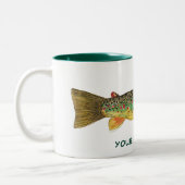 Bruine forel vliegende Ichthyology Angler's Tweekleurige Koffiemok (Links)