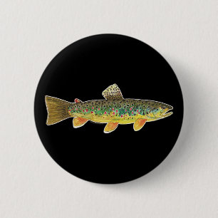 Bruine forel Vliegende vissen Ichthyology angling Ronde Button 5,7 Cm