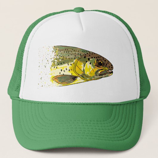  bruine forel vliegende visser trucker pet (Voorkant)