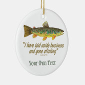 Bruine forel vliegende vissers keramisch ornament (Rechts)