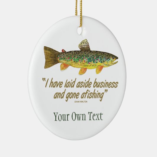 Bruine forel vliegende vissers keramisch ornament (Rechts)