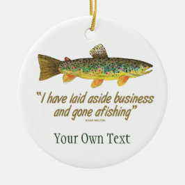 Bruine forel vliegende vissers keramisch ornament