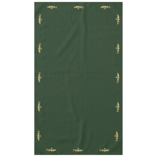 Bruine forel vliegt Ichthyology Decor Green Tafelkleed (Voorkant)