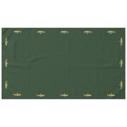 Bruine forel vliegt Ichthyology Decor Green Tafelkleed (Voorkant (Horizontaal))