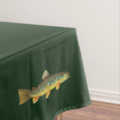 Bruine forel vliegt Ichthyology Decor Green Tafelkleed (Voorbeeld)