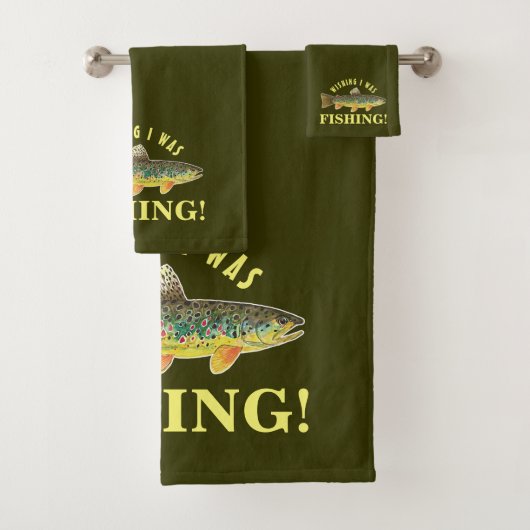 Bruine forel "Wish I was Gevist" Bad Handdoek (Insitu)