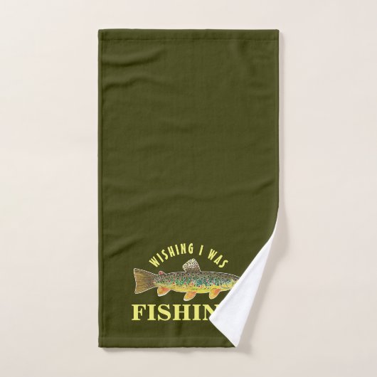 Bruine forel "Wish I was Gevist" Bad Handdoek (Handdoek)