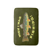 Bruine forel "Wish I was Gevist" Badmat (Voorkant Verticaal)