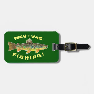 Bruine forel "Wish I was Gevist" Bagagelabel