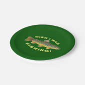 Bruine forel "Wish I was Gevist" Papieren Bordje (Gekanteld)