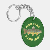 Bruine forel "Wish I was Gevist" Sleutelhanger (Voorkant Links)