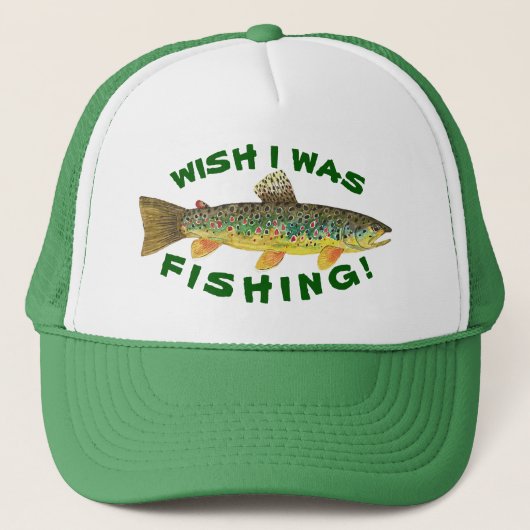 Bruine forel "Wish I was Gevist" Trucker Pet (Voorkant)