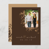 Bruine foto Bewaar de datum 04 Aankondigingskaart (Voorkant / Achterkant)