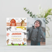 Bruine foto-boerderijdieren Vervroegde dag Kaart (Staand voorkant)