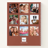 Bruine foto collage monogram modern dagboek notitieboek (Achterkant)